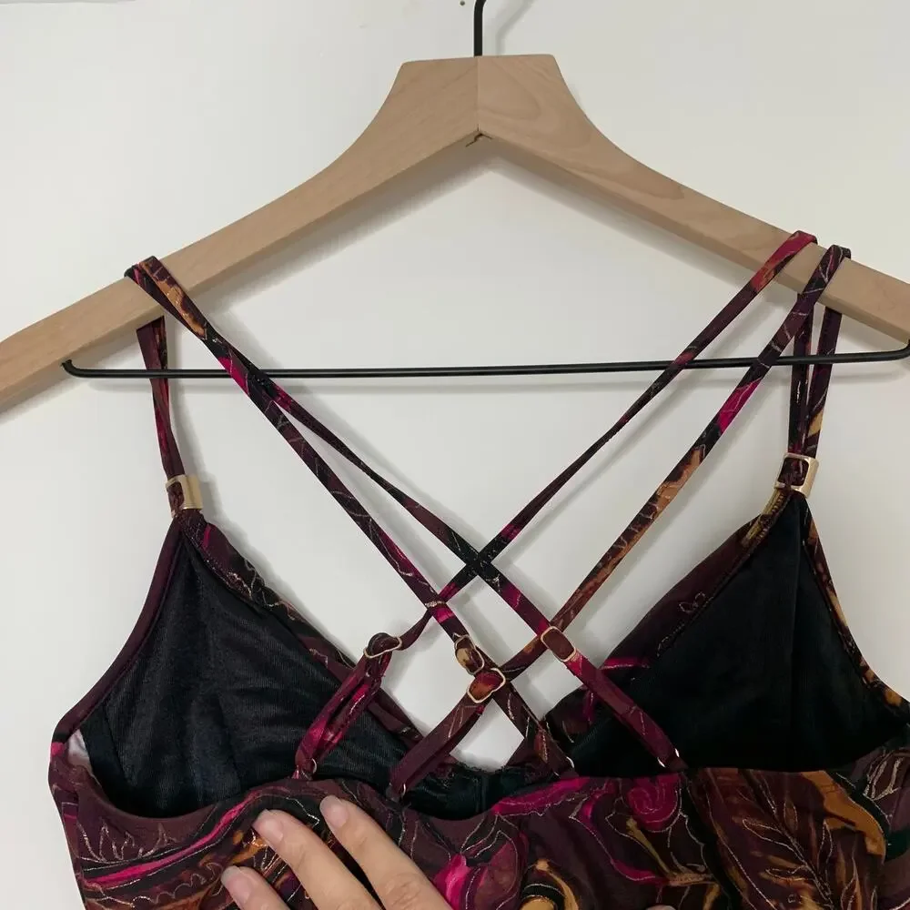 MagicSuit Empress Celeste One-Piece Swimsuit Purple Gold Womens US10